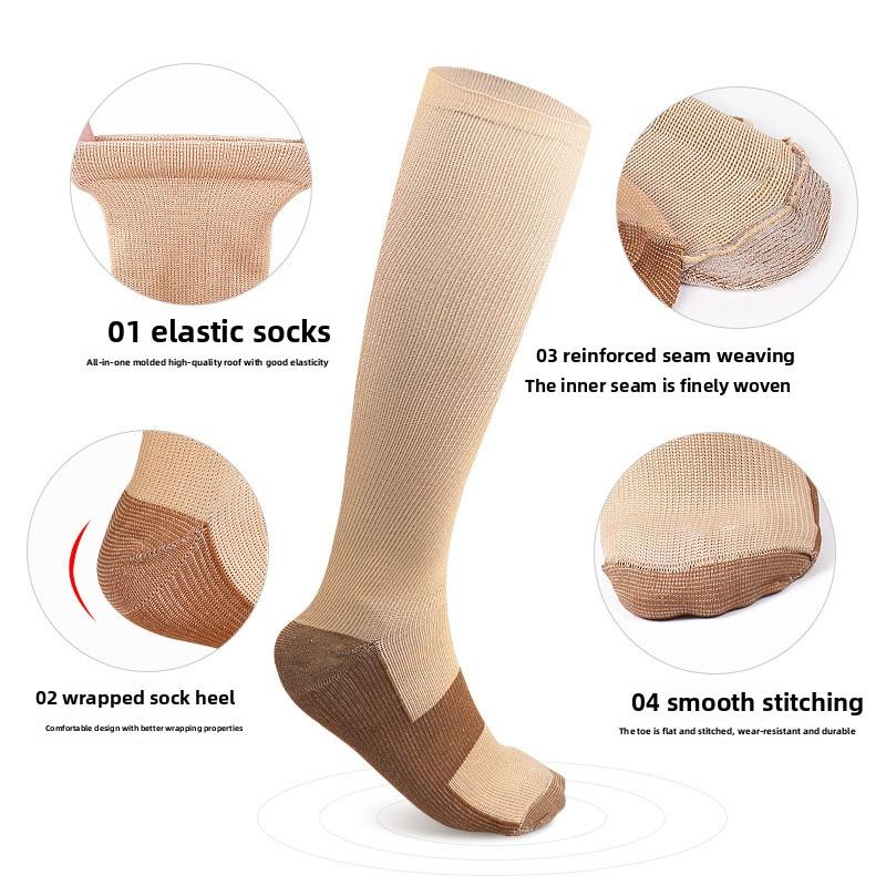 Adult Medium Tube Pressure Socks Outdoor Sports and Leisure Compression Socks Nylon Elastic Breathable Printing Medium Tube Socks