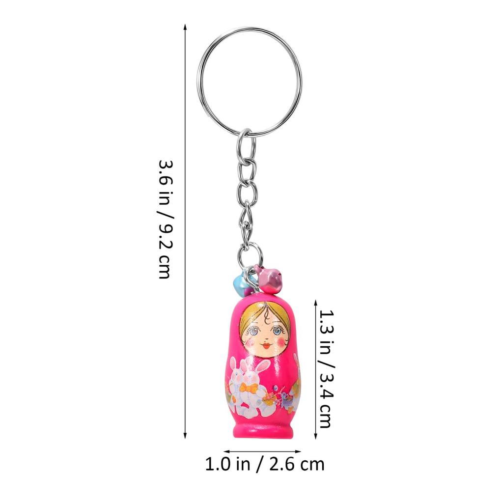 DEARMAMY Süße kleine Matroschka Schlüsselanhänger, Set von 12, Lustige Taschenanhänger, Perfekt für Weihnachten oder Halloween, Zufällige Designs