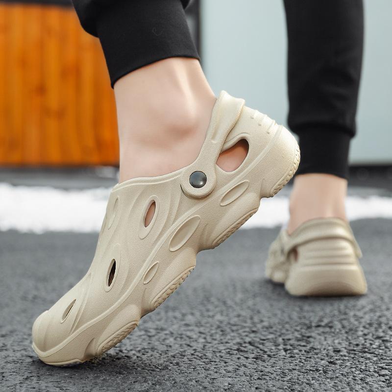 

Foreign trade large size 48 hole shoes men s bag head hollow men s sandals lightweight breathable outdoor beach shoes men 48 серый