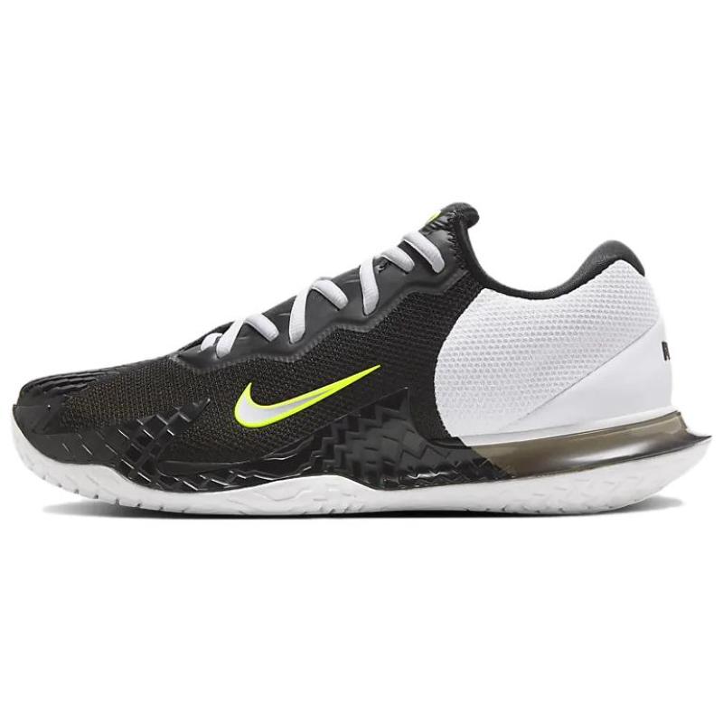 Nike Court Vapor Cage 4 Hc Rafa Black White Volt Metallic Silver Sneakers HQ1653-001