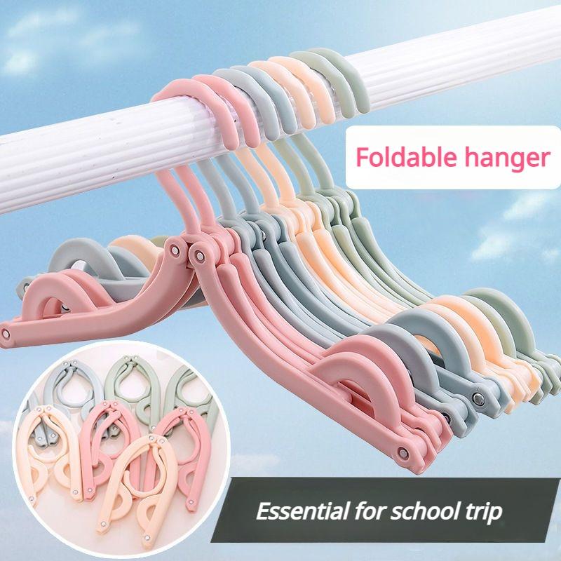 Folding Clothes Hanger Travel Space Saving Foldable Hanger Creative Clothes Rack Children Baby Hanger