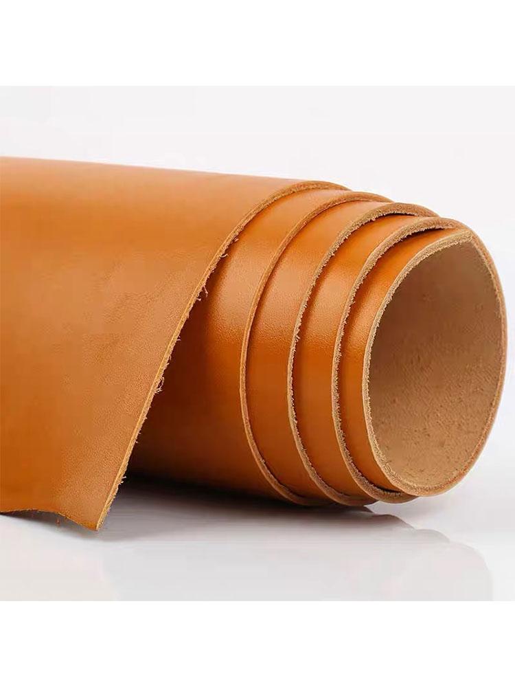Vegetable tanned leather, genuine leather, top layer cowhide, tree cream leather, DIY handmade leather, honey colored, stiff veg
