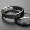 European & American Fashion Men's Silicone & Stainless Steel Engraved Bracelet