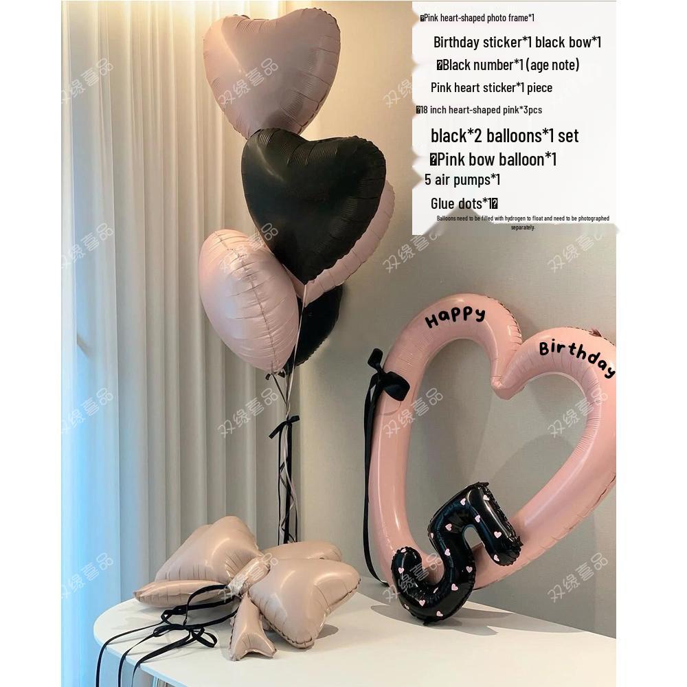 Pink Heart Cutout Balloon Photo Frame for First Birthday & Milestone Celebrations
