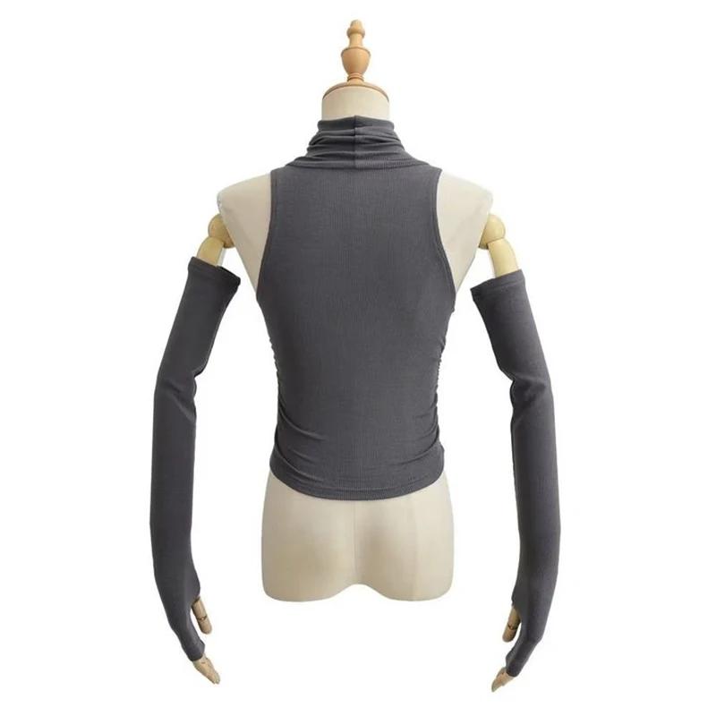 European and American Y2K Women's Sleeves with Exposed Navel Sexy Top