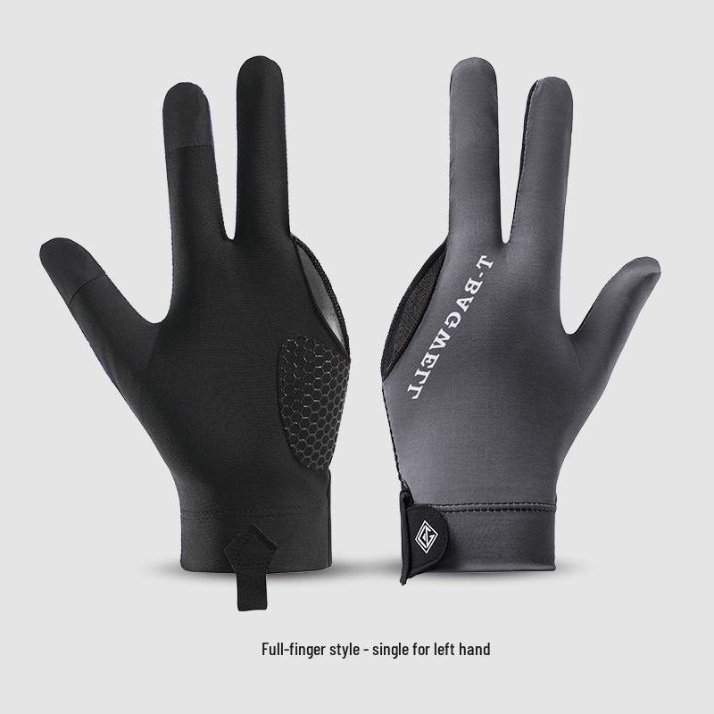 Billiard 3-Finger Fingerless Gloves: Thin, Breathable, Sweat-Wicking, Anti-Slip Snooker Pool Gloves, Single Full-Finger Pack.