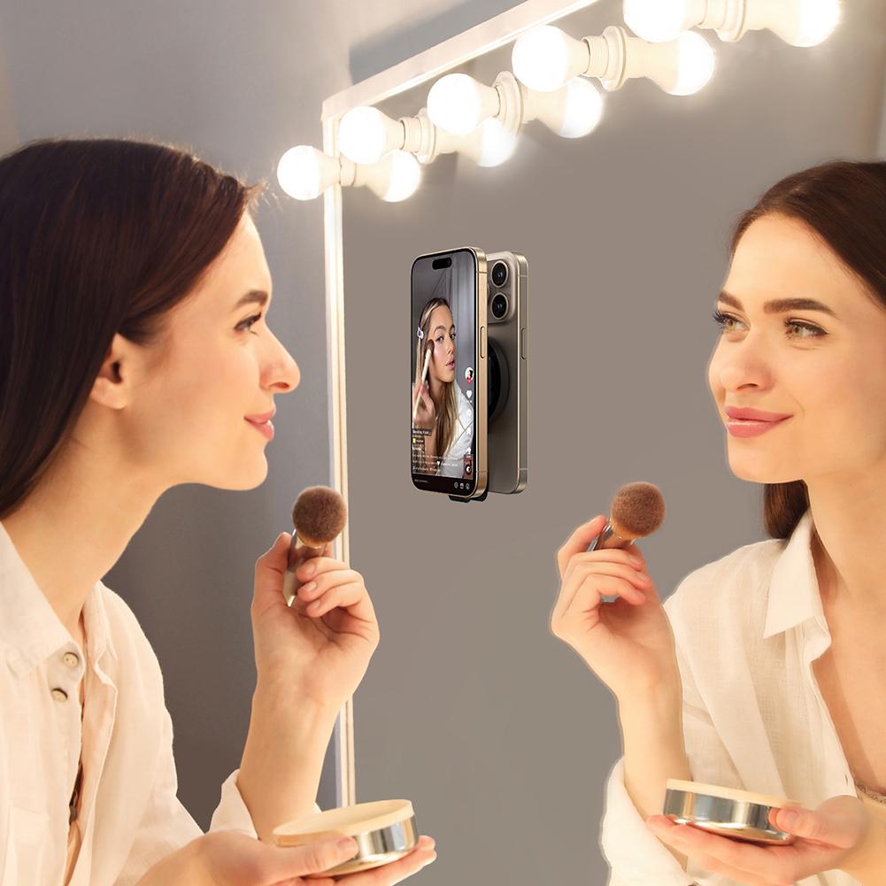 Magnetic Suction Cup Phone Mount for TikTok Videos and Selfies Silicone Suction Phone Case Grip Holder Stand for iPhone 15 Pro