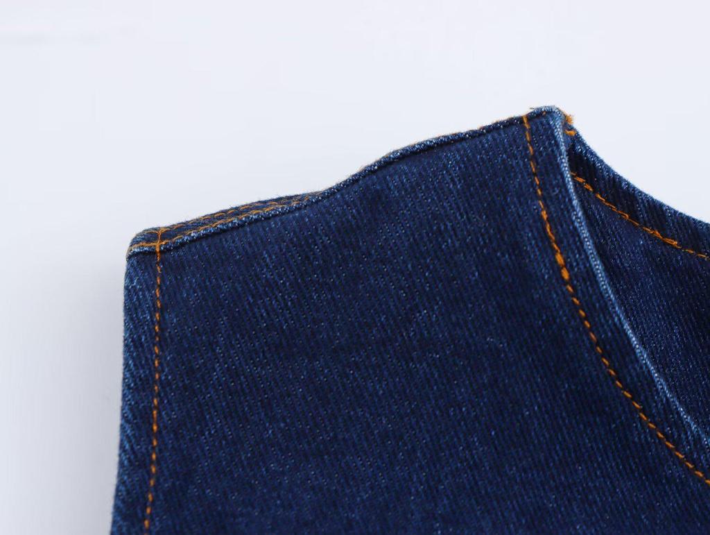 Women's 2025 Spring Sleeveless Denim Midi Dress - Versatile Retro French Style