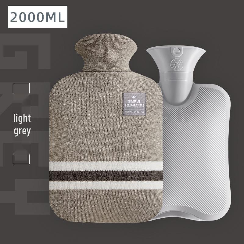 Transparent PVC Hot Water Bottle, Portable Stomach Warmer, Large Size, Plush Fabric, Cute Design, Ideal for Students.