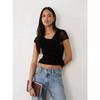 Asymmetric Mesh Tshirt For Women With Spliced Design Summer Beachwear For Teens