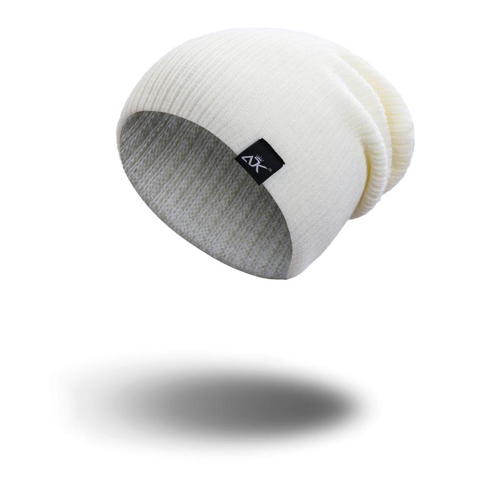 Knitted Hats Winter Unisex Warm Casual Slouchy Hats Outdoor Wool Caps Mens Beanie Letter Solid Color Fashion Street Hip Hop Hats