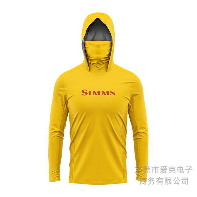 SIMMS Fishing Suit Fly Fishing Luya Hoodie Summer Men's Long Sleeve Sunscreen Clothing Hooded Mask Quick Drying Breathable