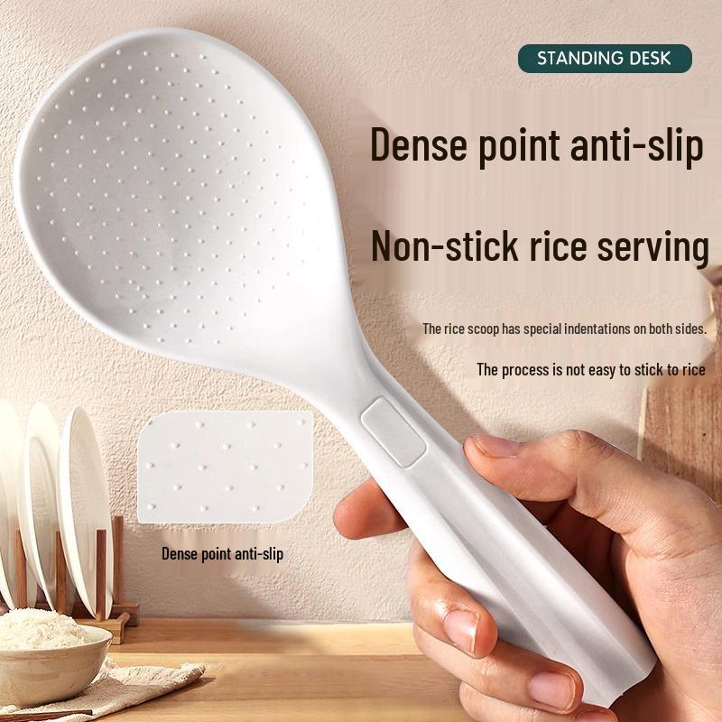 Silicone & Stainless Steel Stand-up Rice Paddle - High Temp Resistant & Non-stick
