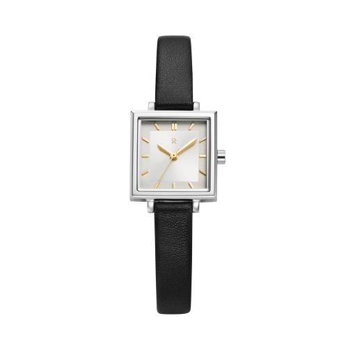 [ROMANSON] ROMANSON Renata Full Square R Black Leather Watch RWRLLL5BF012WHWH0 NONE