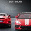 1:24 Corvette C8 R Alloy Sports Car Model Diecast Metal Track Racing Vehicles Car Model Simulation Sound and Light Kids Toy Gift