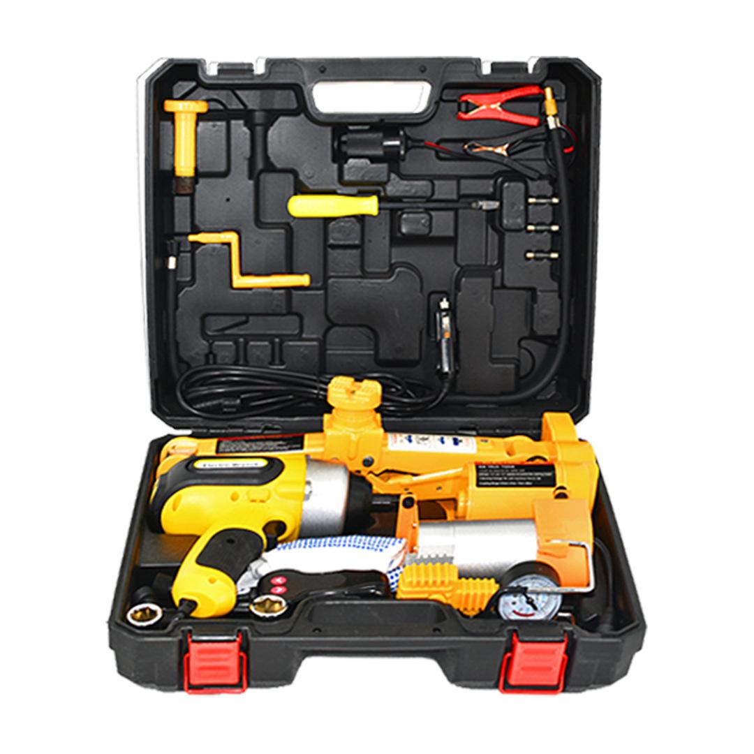 

Электрический автомобильный домкрат 12В 3-в-1 3 тонны Автомобильный подъемник Комплект с ударным гайковертом Насосом для накачки шин Инструменты для ремонта шин 1Set