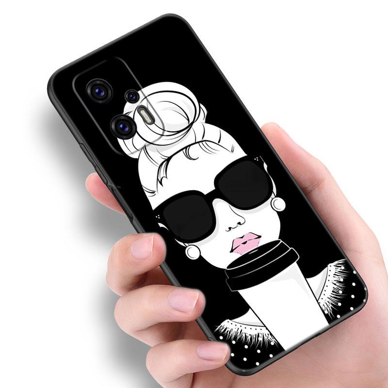 

Чехол для телефона Girl Coffee Female для Xiaomi POCO F2 F3 M2 M3 M4 X3 X4 Pro NFC F4 GT 5G F1 X2 C3 C31 C40 M5S из мягкого ТПУ черного цвета Xiaomi POCOphone F1