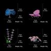 Set aus 4 fluoreszierenden Korallenmoos-Aquariendekorationen in leuchtenden Farben mit lebensechten Details, sicheren und farbintensiven Landschaften