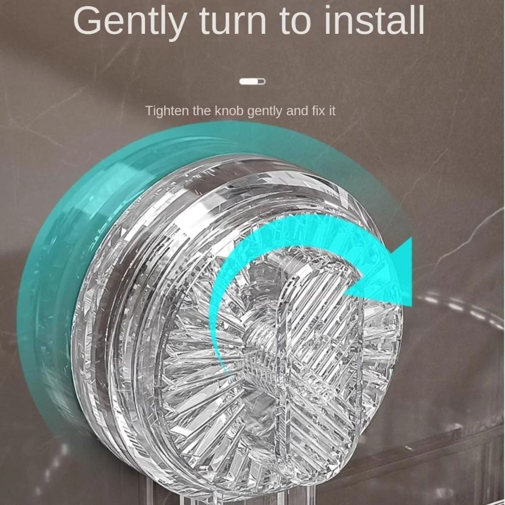 Wall Mounted Bathroom Storage Shelf Suction Cup Toilet Washstand Organizer  Mirror Front