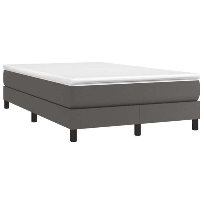 3120692 vidaXL Spring Bed Base Grey 120x200 Cm Faux Leather