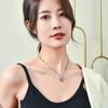 Elegant 2024 New Trendy Heart-shaped Necklace For Women With Mixed Gemstone Accents