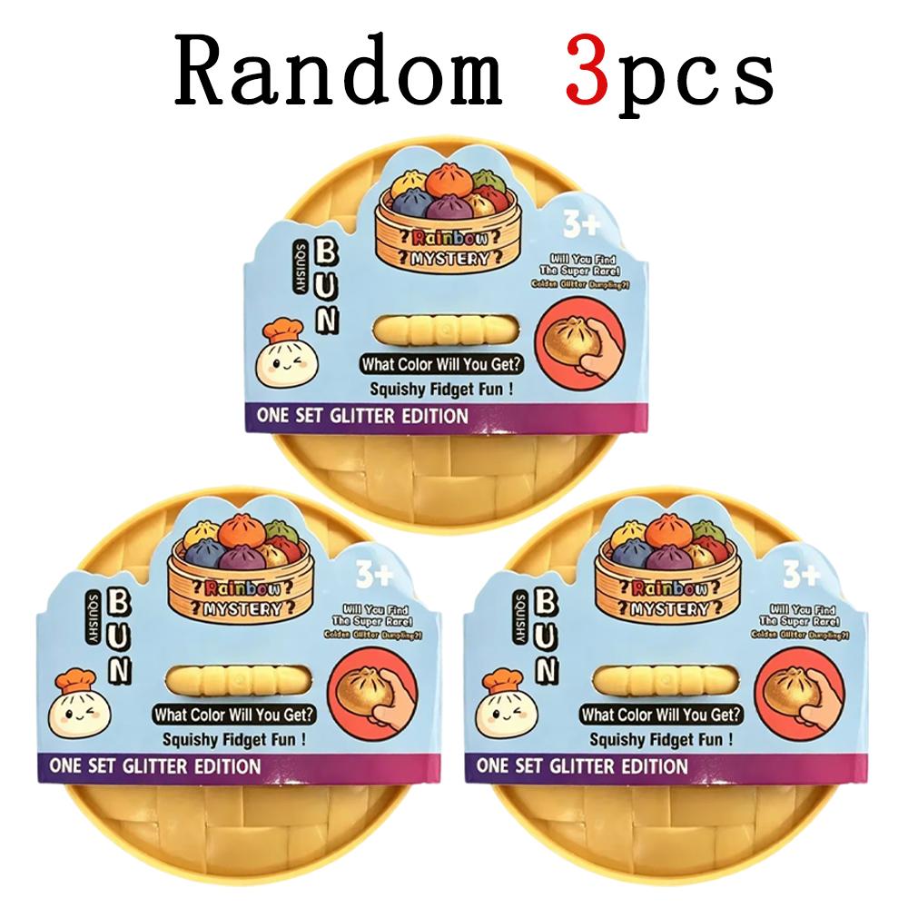Box Big Dumpling Stress Ball With Steamer Colorful Squishy Bun Sensory Toy For Anxiety Relief Squeeze