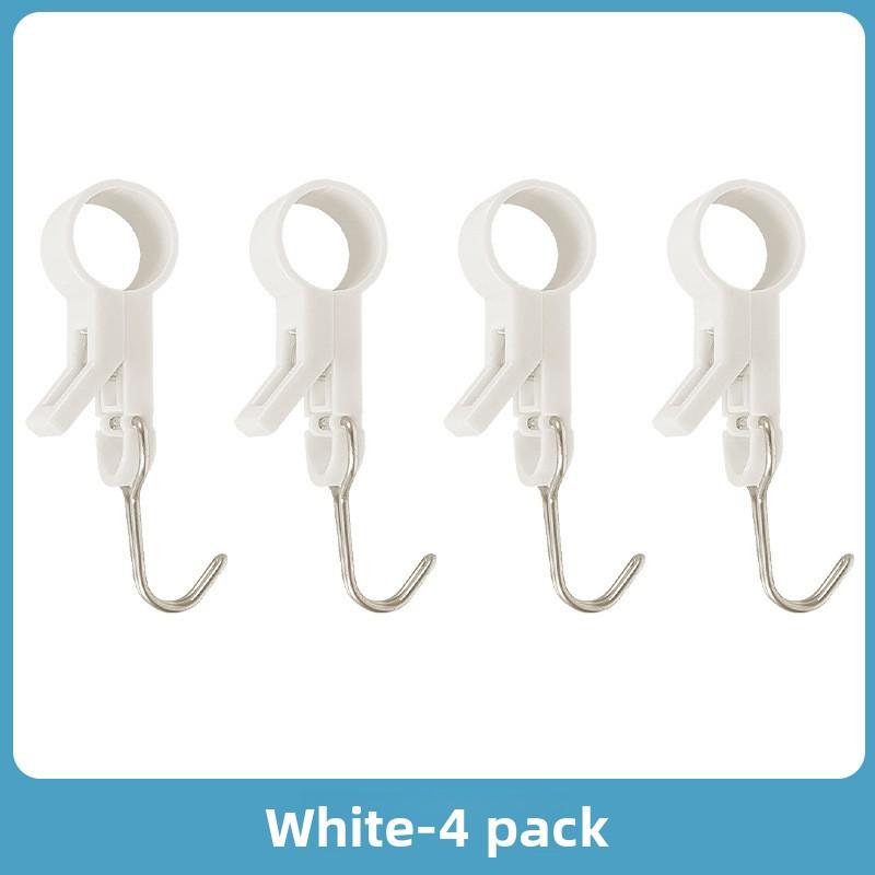 

Pipe Hook, Kitchen Clamp, No Need for Drilling, Movable Pipe Sleeve, Plastic Fixed Towel Rack, Clamp Rod, Rotating Type Hook 4pcs білий