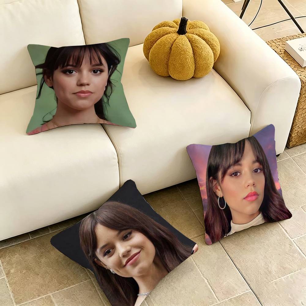 Jenna OrtegaA AActor Square DoubleSided printed Pillow Case Bedroom Bedside Pillow Sofa Cushion Cover Gift