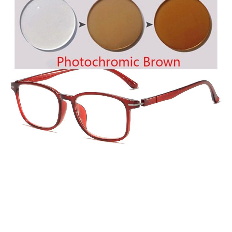 Women'S Fashion Color Changing Sunglasses New Style Photochromic Reading Glasses Far-Sighted Diopters Eyeglasses Prescription