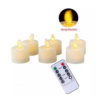 1Pcs LED Candle Light Remote Battery Operated Electric Decorative Candles Flickering Moving Wick Christmas Swing Candle Lamps