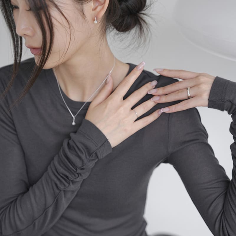 modernlike 14k gold-filled silver C open pearl earrings