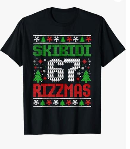 Skibidi Six Seven Rizzmas Funny Meme 67 Ugly Christmas T-Shirt S