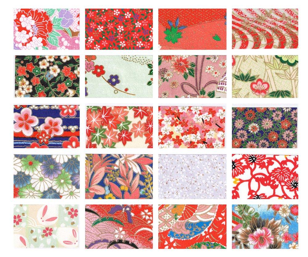 Kawasumi Washi Chiyogami Yuzen Washi B4 Size x 20 Sheets Type A Approx. 25.7 36.4cm