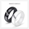 Trendy 6MM Beveled Ceramic Ring with Zircon Inlay