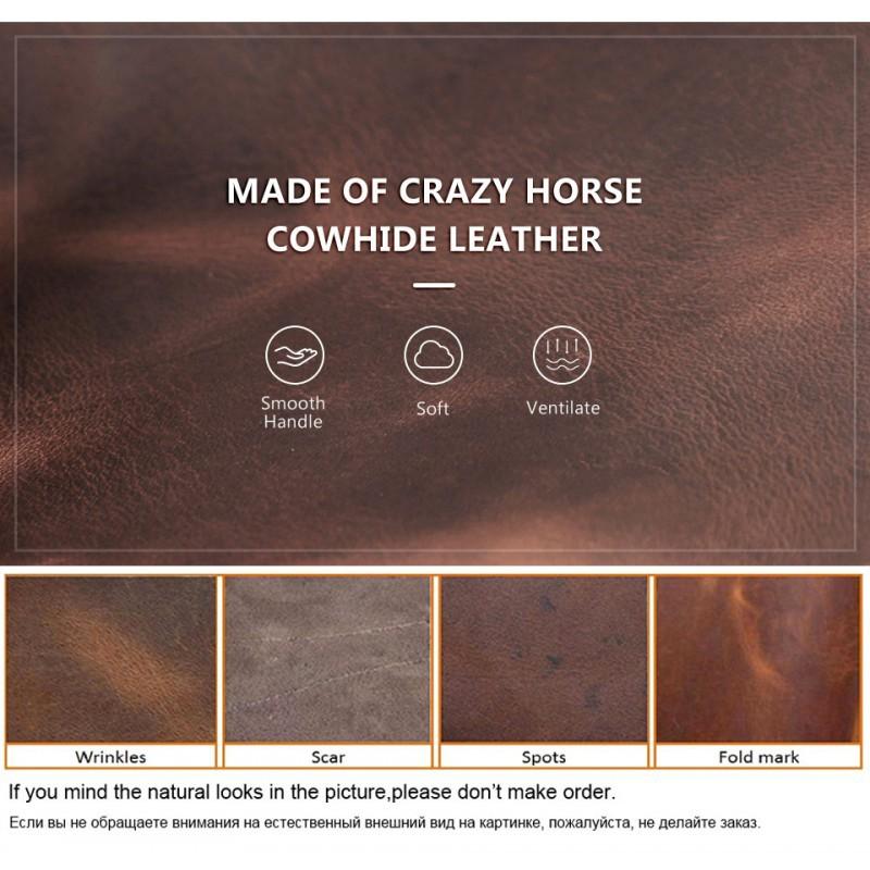 Crazy Horse Leather Suitable AirTag Tracker European American Trendy Retro Luggage Tag