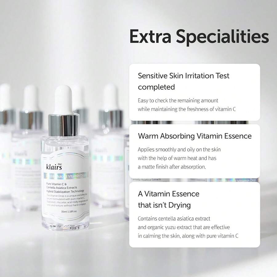 Dear, Klairs Freshly Juiced Vitamin Drop 5% Hypoallergenic Pure Vitamin C Serum 35ml | Ascorbic Acid, Antioxidant For Face