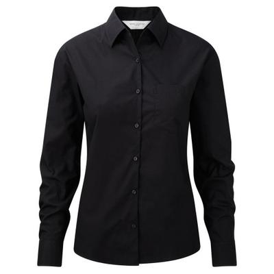 Camisa formal de manga larga de popelín de algodón para mujer/señora