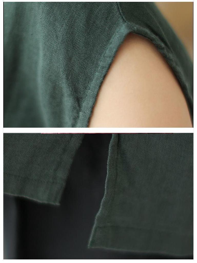 Women's Plus Size Linen Cotton Sleeveless Summer Top - Loose Fit for Middle-Aged & Elderly