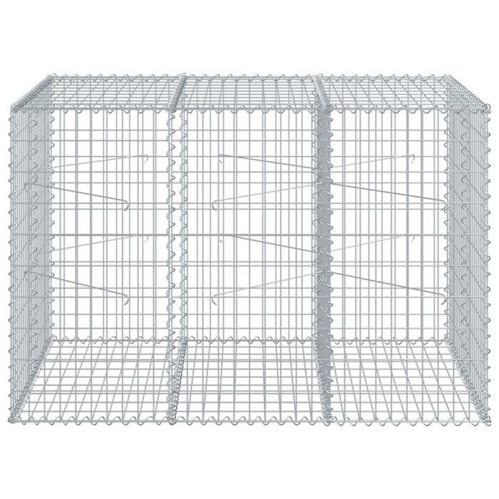 VidaXL Panier gabion avec couvercle 150x100x100 cm fer galvanisé, mur en gabion, mur de soutènement en gabion, clôture en 3295191