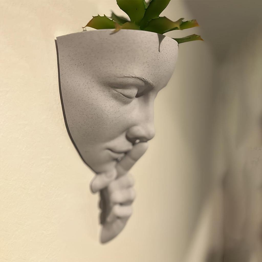 Odolný plastový květináč s obličejem a šrouby - Zábavná domácí dekorace