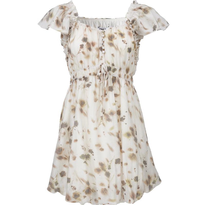 

ONLY Women s Tie-Dye Ruffle Sleeve Tulip Dress M