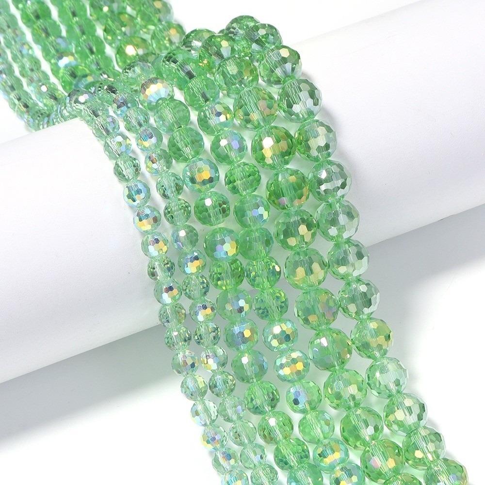 6/8/10mm Sizes Faceted Glass Beads Pink Blue Crystal Earth Beads  for Jewelry Making