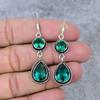 Green Tourmaline Gemstone Handmade 925 Sterling Silver Earring 2.56" M-348