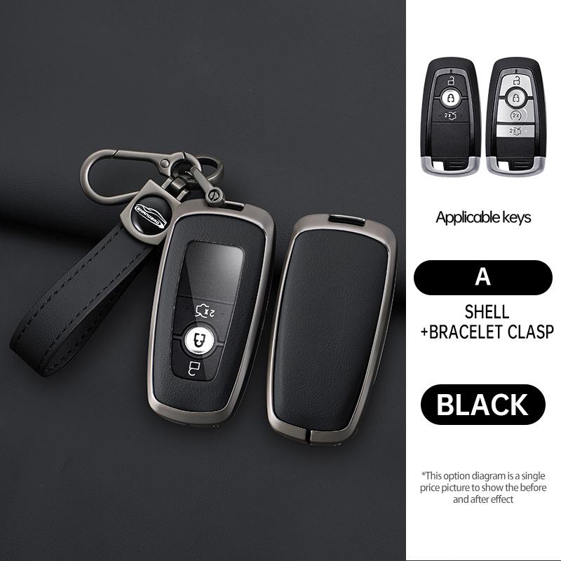 Zinc Alloy Genuine Leather Auto Key Fob Cover Case Fit For Lincoln Continental Navigator Z Mkz Mkc Mkx Nautilus Aviator Corsair