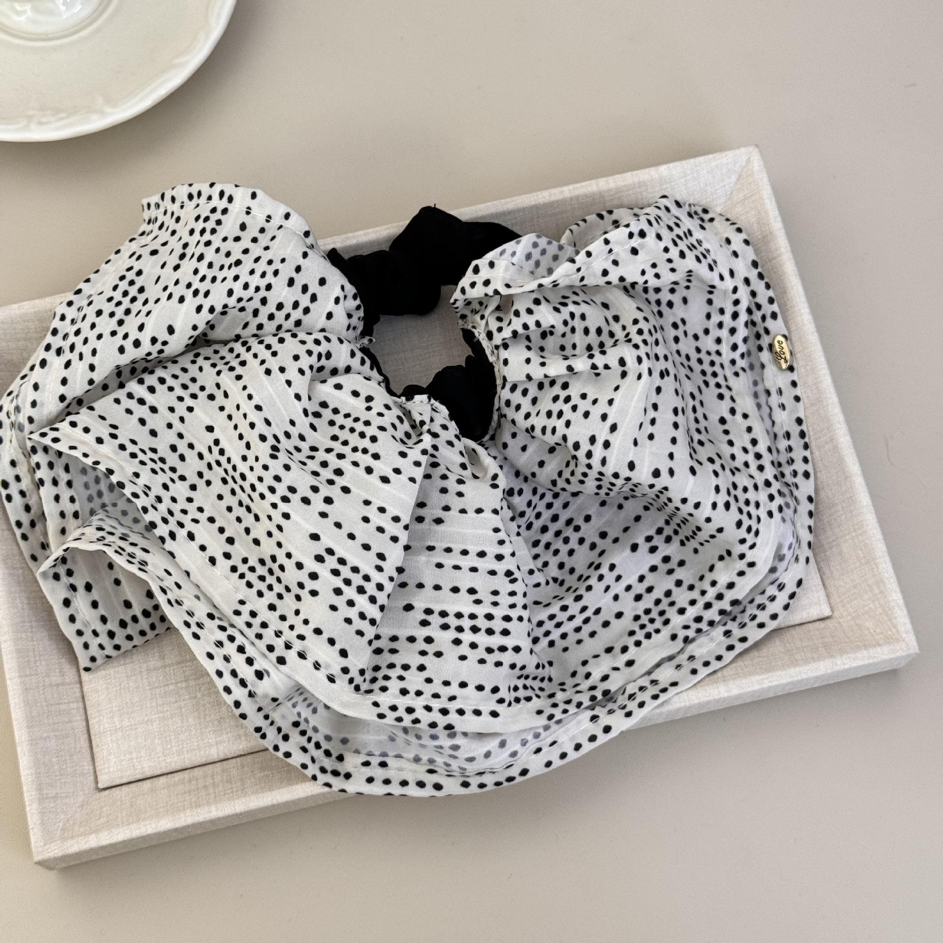 

ретро черно-белый в горошек тонкий толстый кишечник круг корейская девушка с обильной пушистой и эластичной резинкой для волос и кругом новинка