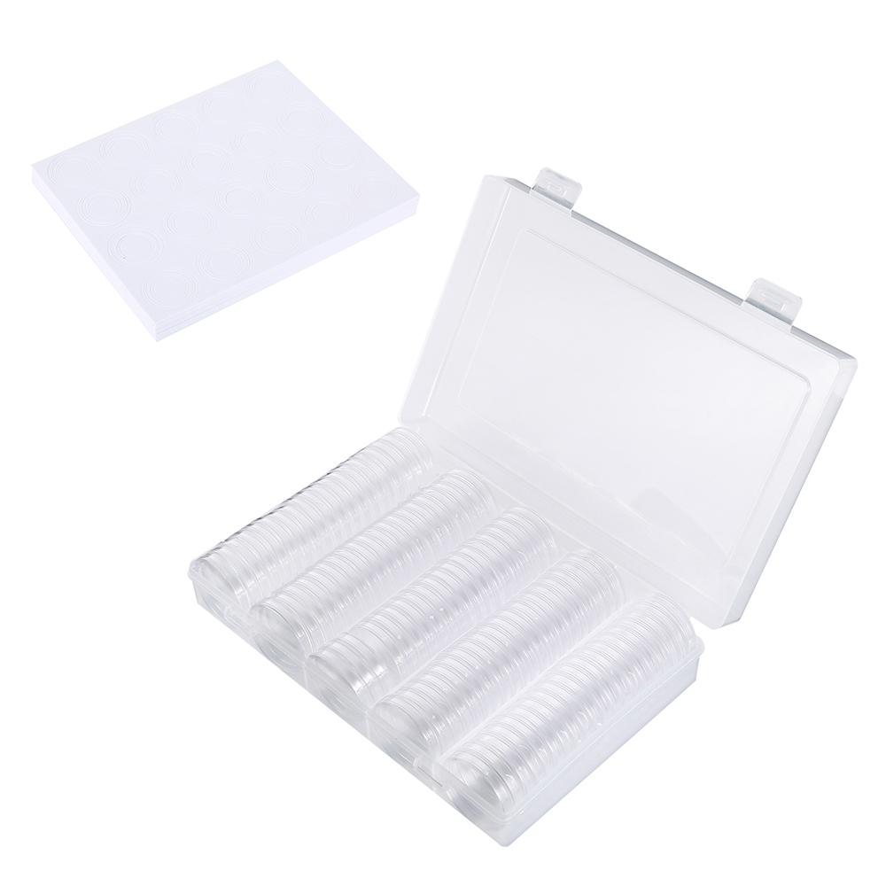 

100 штук 30 мм серебряный держатель для монет прозрачная капсула для монет контейнер для хранения кейс для монет с прокладкой и пластиком для домашней коллекции