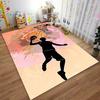 Basketball Player Silhouette Dunk Design Carpet with Hoop Art Style Suitable for use as an anti-slip for living room bedroom sofas
