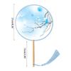 Chinese Fan with Pendant Handhelds Inks Painting Fan Tassels Round Silk Fan