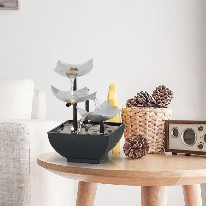 Tabletop Water Fountain, Automatic Pump, Deep Basin & Natural River Rocks. Indoor Zen Relaxation for Office, Living Room