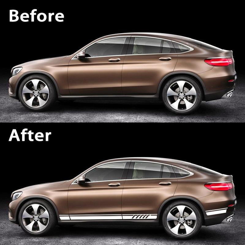 Car Side Door Stripe Sport Racing C63 Style Decal Long Sticker for Mercedes Benz GLC Class X253 Coupe C253 AMG Accessories